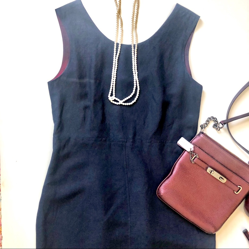 Navy Ann Taylor sheath dress w/ taffeta lining